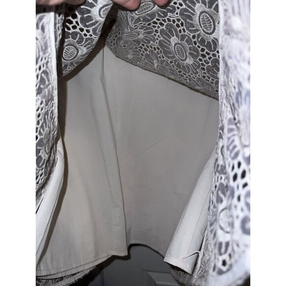 BANANA REPUBLIC Womens Lace Overlay Lined Sleeveless Peplum Top Sz 8 - Picture 6 of 10